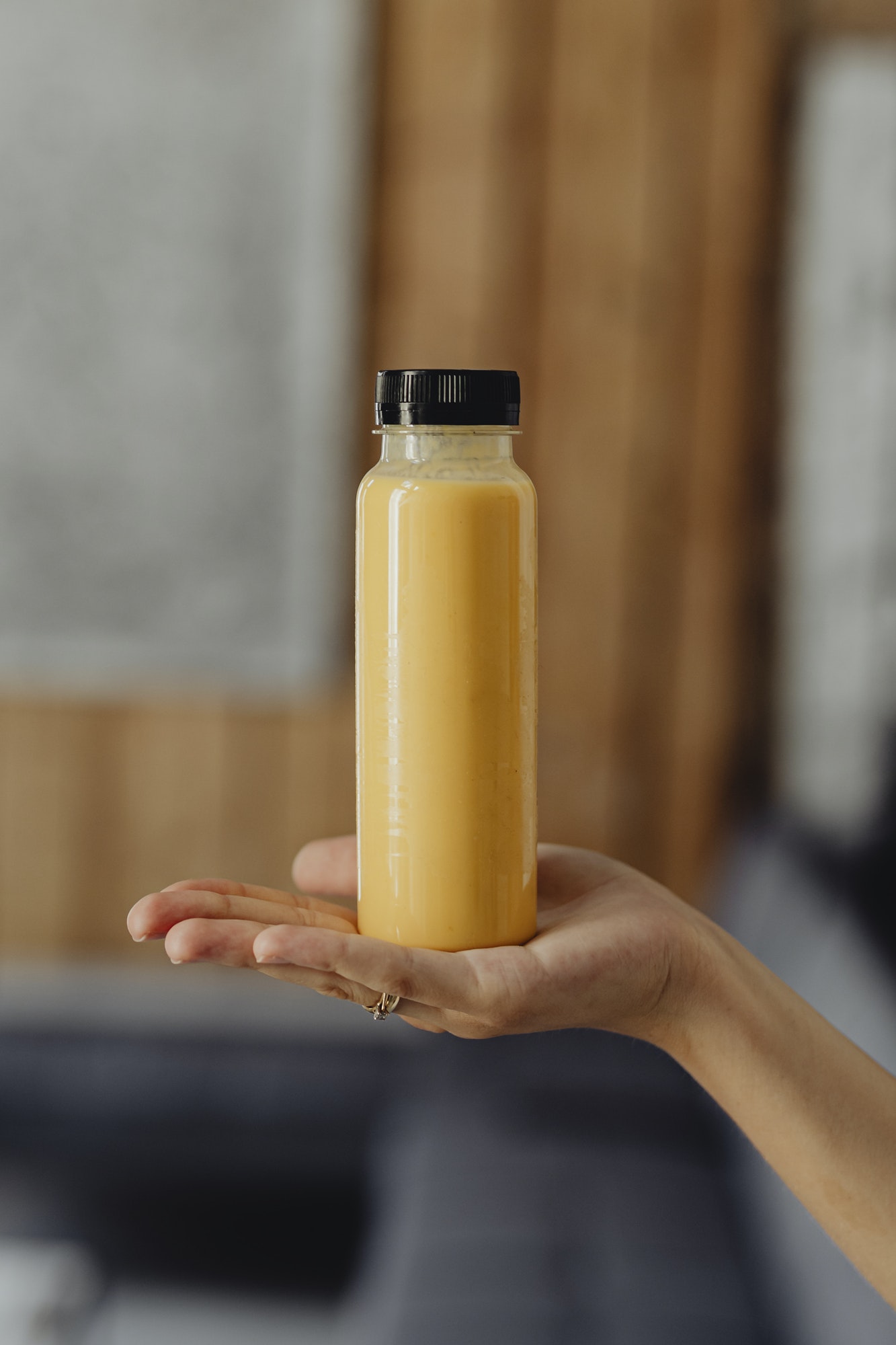 Detox cold-pressed juice in a bottle