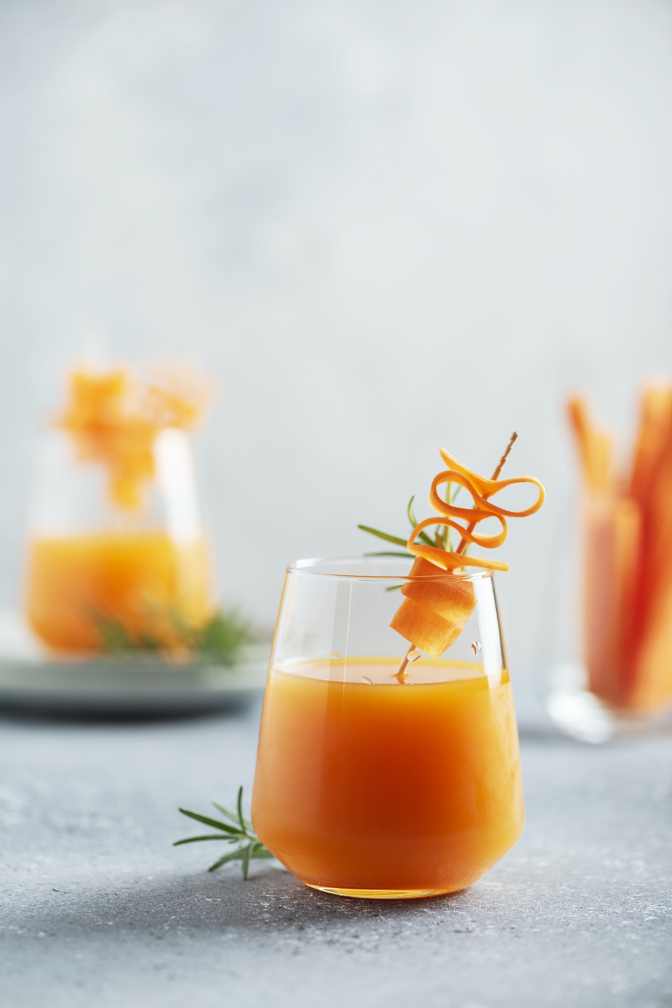 Healthy fresh juice with carrot
