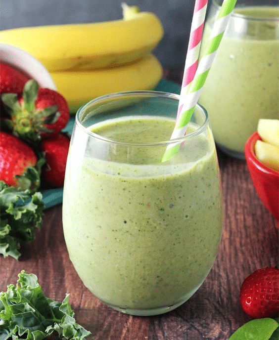 Kale and Strawberry Energy Boosting Smoothie